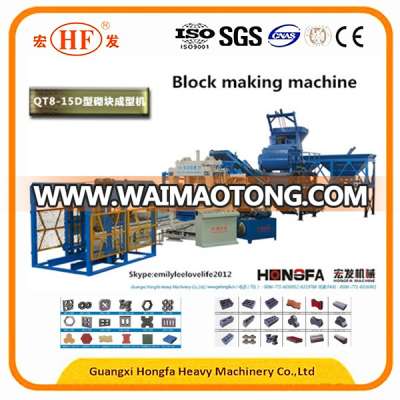 Building Machinery Concrete Block Cement Brick Making Machine (Qt8-15D)